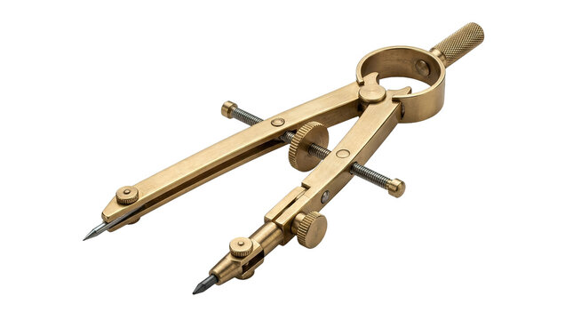 Vintage brass drafting compass for precise geometry