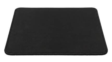 Black gaming mouse pad with smooth fabric surface and anti-slip base © Nataliia