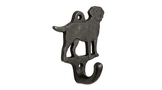 Cast iron dog-shaped wall hook for home decor and organization