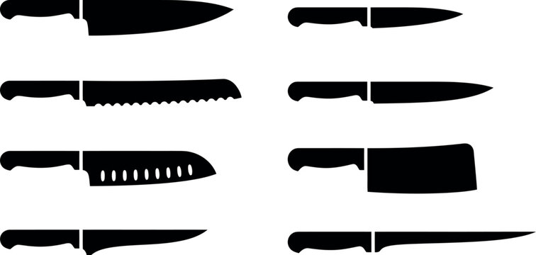 Collection of various black spiders isolated on a clean white background