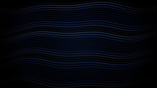 Abstract wavy lines with blue and gray tones on a dark background