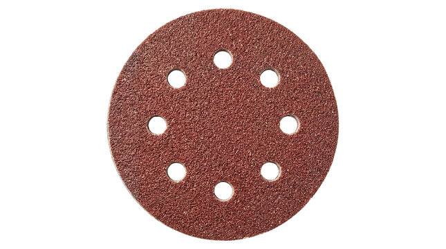 Round sanding disc with holes for efficient abrasive work