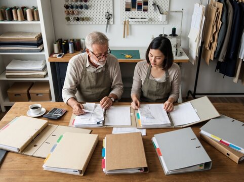Small Business Owner & Employee Organize for Year End Close