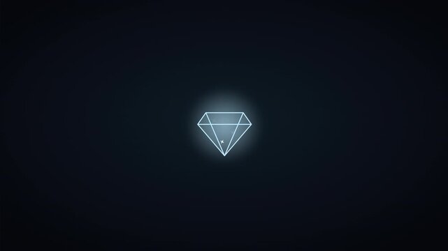 A radiant geometric diamond shape emerges from the deep shadows, symbolizing purity, strength, and timeless value in a sleek, minimalist design