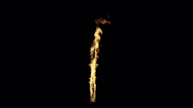 Pole Fire Flames Isolated on Transparent Background