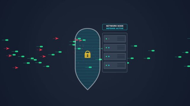 Minimalist Network Node Initializing Interface on Dark Background Video Animation
