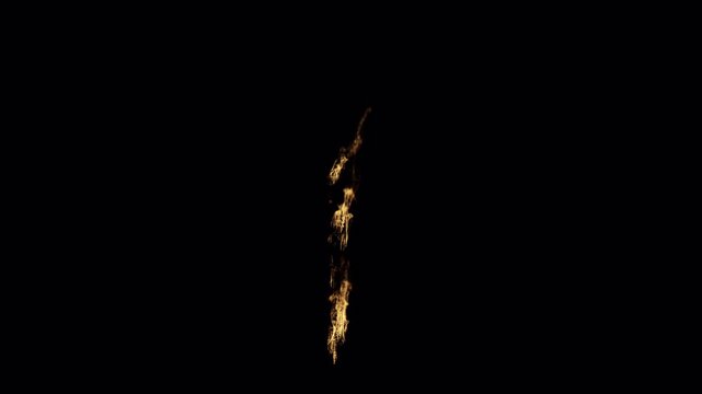 Pole Fire Flames Isolated on Transparent Background