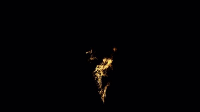 Pole Fire Flames Isolated on Transparent Background