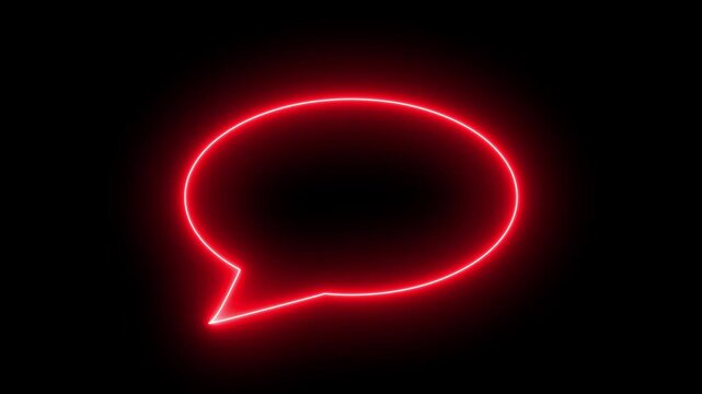 Neon line message text speech bubble simple communication icon sign, Chat message bubbles popping up animation. Alpha channel 4k videos Chat message bubbles popping up animation.