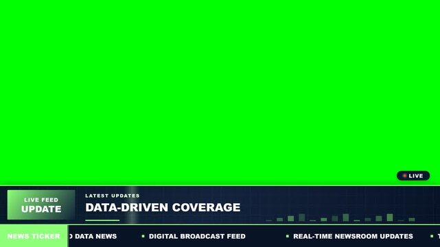 Cyber Digital News Matrix Green Blank Lower Third Overlay