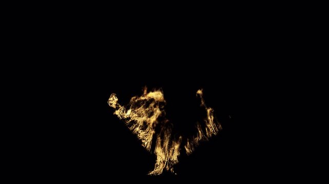 Pole Fire Flames Isolated on Transparent Background
