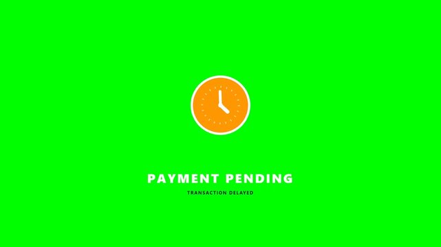 Payment pending transaction status icons on green screen background