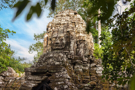 Bayon-style face tower, a hallmark of the architecture built during the reign of King Jayavarman VII