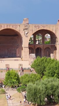 Ancient Basilica of Maxentius ruins in Rome