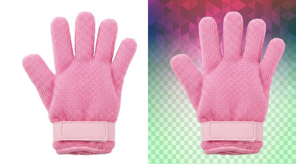 Soft pink knitted baby fingerless gloves with adjustable strap © Abdur