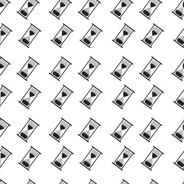 Hourglass seamless pattern black white