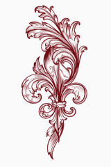 Hand drawn vector royal heraldic fleur de lis illustration isolated on light background © Mary fleur