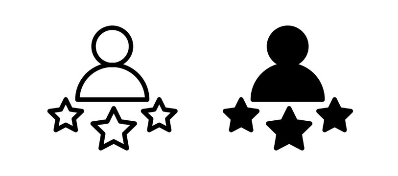 Customer satisfaction icon flat outline in black