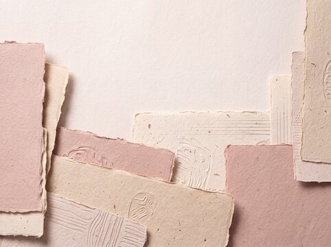 Pastel and Earth Tone Deckled Edge Handmade Paper Background
