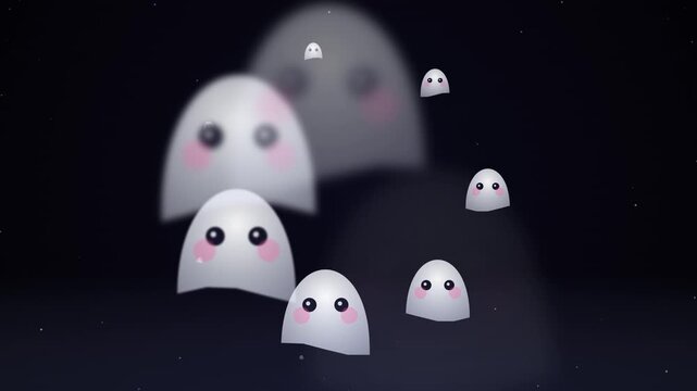 Cute Floating Ghosts Background Animation
