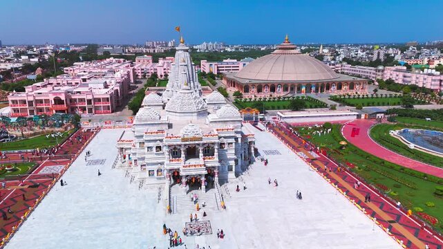Prem Mandir Vrindavan- Aerial Drone View of Beautiful Temple in Vrindavan 