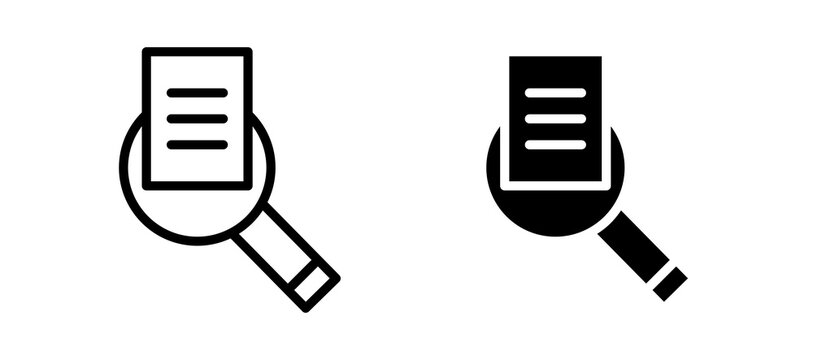 Audit icon flat outline in black