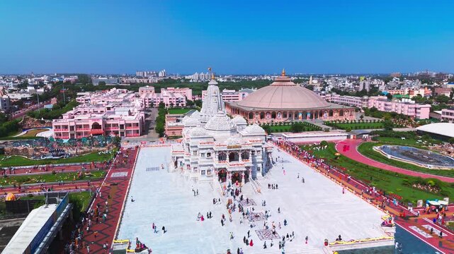Prem Mandir Vrindavan- Aerial Drone View of Beautiful Temple in Vrindavan 
