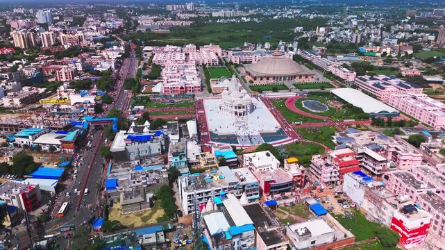 Prem Mandir Vrindavan- Aerial Drone View of Beautiful Temple in Vrindavan 