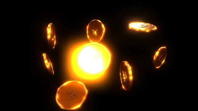 Cinematic 3D gold coins representing eight major Forex currencies float in zero gravity, featuring a prominent US dollar symbol in the foreground against a pure black background.