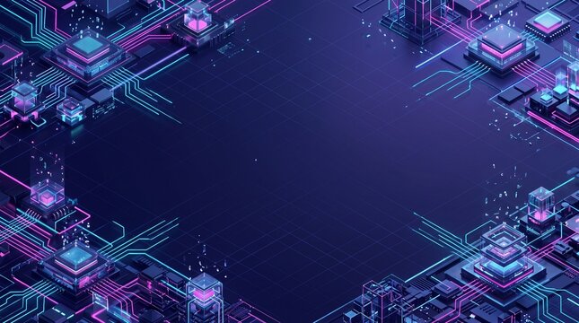 Quantum Computing and Data Processing Vector Abstract Background Template