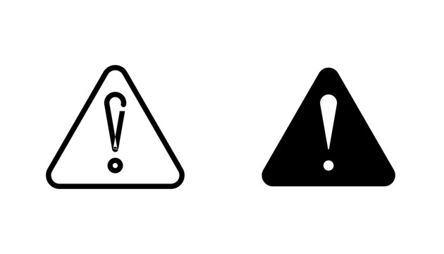Alert icon flat outline in black