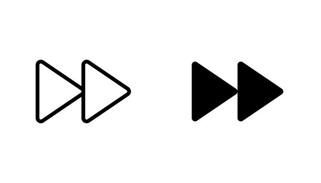 Fast forward icon flat outline in black