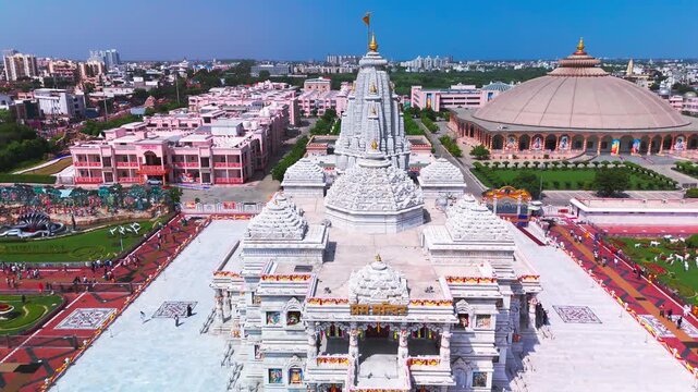 Prem Mandir Vrindavan- Aerial Drone View of Beautiful Temple in Vrindavan 