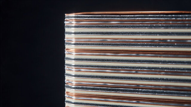Solid-State EV Battery Cells stacked electrode layer cross section