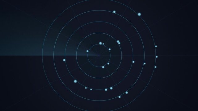Radar sonar screen rotating sweep blips seamless loop background