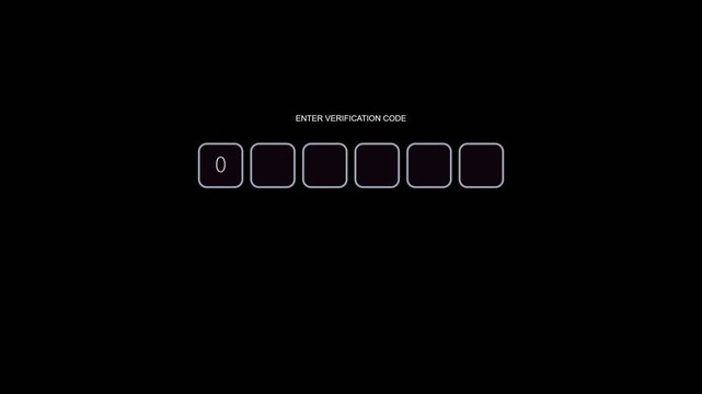 Digital Verification Code Input Display, Cyber UI Security Passcode Authentication Interface, Modern HUD 2FA Password Field Template