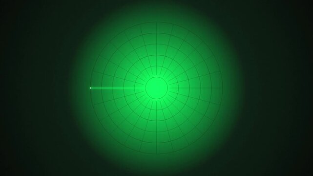 Radar sweep screen displaying green target blip seamless loop