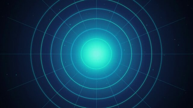 Cyan polar grid mesh glowing sphere seamless loop motion background