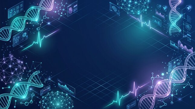 AI Digital Healthcare and Medical Data Vector Abstract Background Template