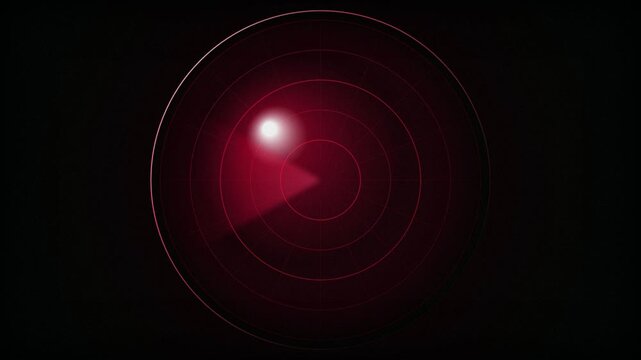 Red radar screen interface tracking target seamless loop