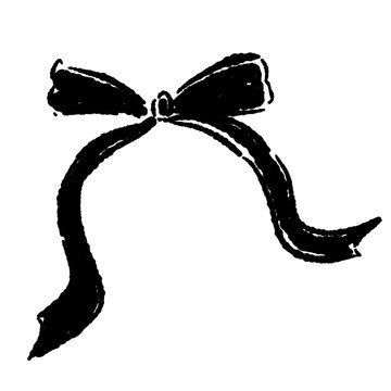 Simple Ribbon Bow Icon Black and White