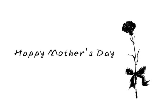 Carnation Border Frame Monochrome Vector Illustration