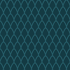 Seamless pattern of repeating dark teal fish scale arches © dipu