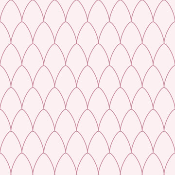 Seamless pattern of repeating soft pink fish scale arches