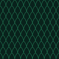Seamless pattern featuring dark green fish scale arches © dipu