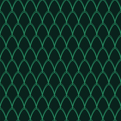 Seamless pattern featuring dark green fish scale arches © dipu