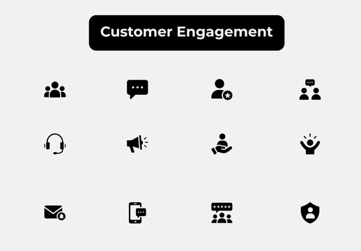 Customer Engagement and Communication Icon Set