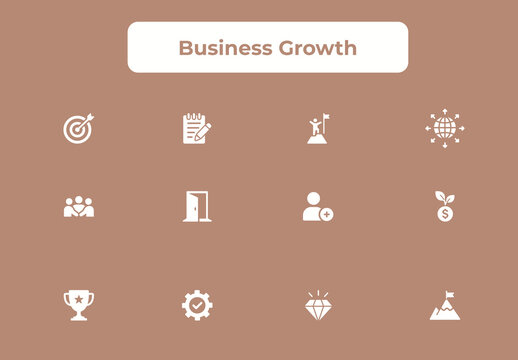 Business Growth and Success Icon Set