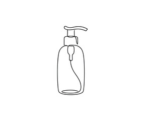 Obraz premium Cosmetic dispenser pump bottle vector icon lotion serum cream bottle