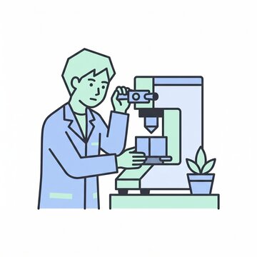 Lab technician testing the hardness of a metal specimen